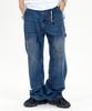 BY.L Double Knee Carpenter Vintage Washed Work Denim Pants Indigo Blue