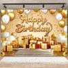 Gold Glitter Pink Blue Birthday Party Photo Backdrop Balloon Star Booth Banner Poster Adult Theme Party Decoration Supplies Gift