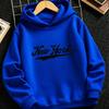 Vintage Letter New York Kids Hoodie Casual Loose Pullover Hooded Sweatshirt for Children