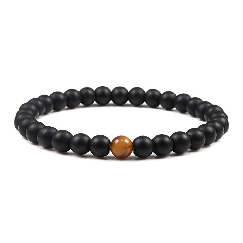 Hot Sale 2pcs/Set Couples Beaded Bracelets Tiger Eye Black Lava Natural Stone Beaded Bracelets Malachite Energy Elastic Jewelry