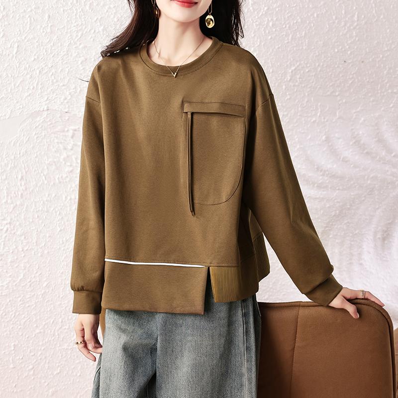 Dimanaf 2025 New Plus Size Autumn Hoodie Women Pullovers Tops Solid Fashion Loose