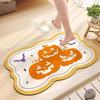 Diatom mud 1/2PCS Cartoon Kitchen Bathroom Floor Mat Entry Door Pumpkin Carpet Porch Balcony Corridor Non-Slip Rugs Home Decorat