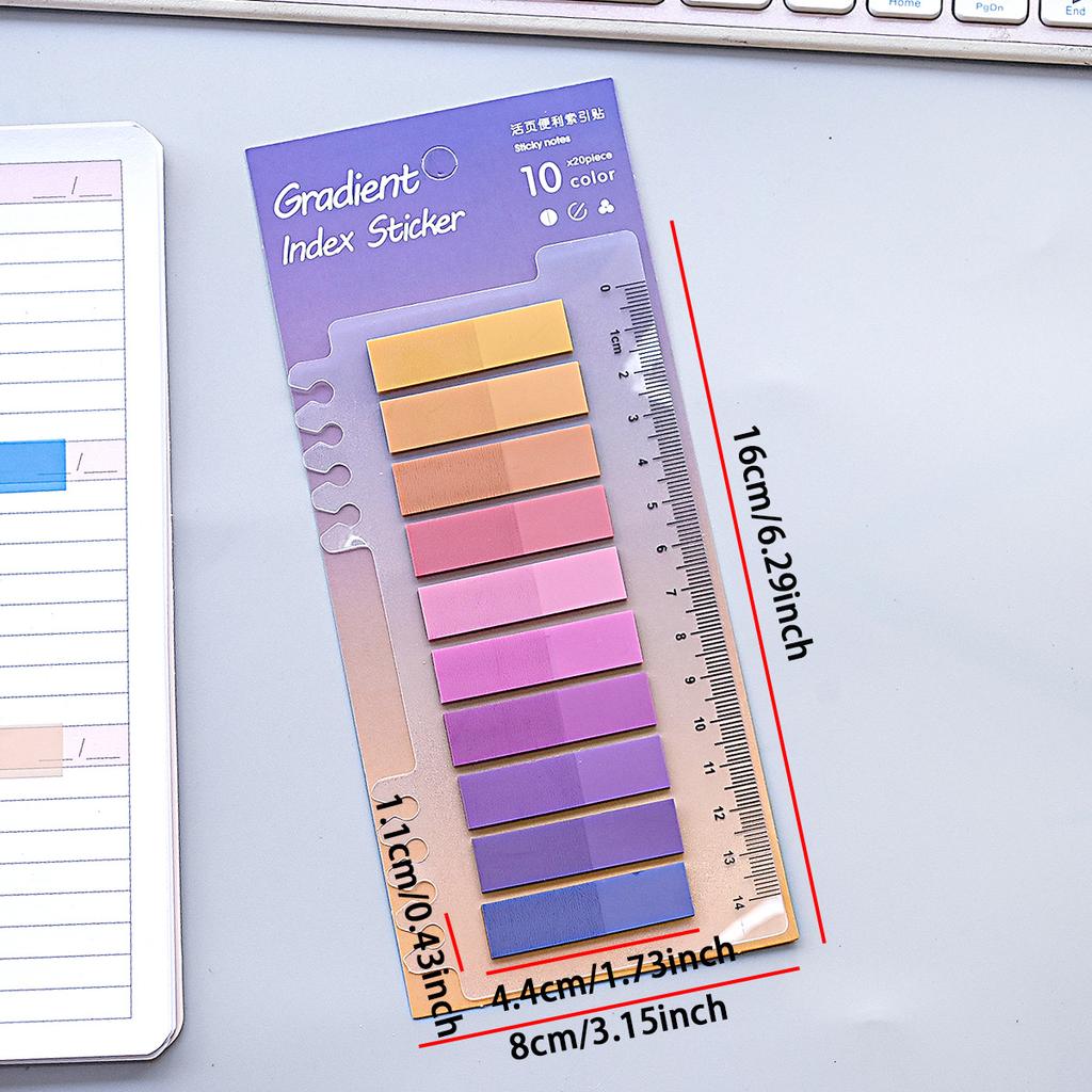 200 Sheets 6Series Color Sticky Notes  Self-Adhesives Memo Pad Bookmark Marker Memo Sticker Paper Office School Supplies