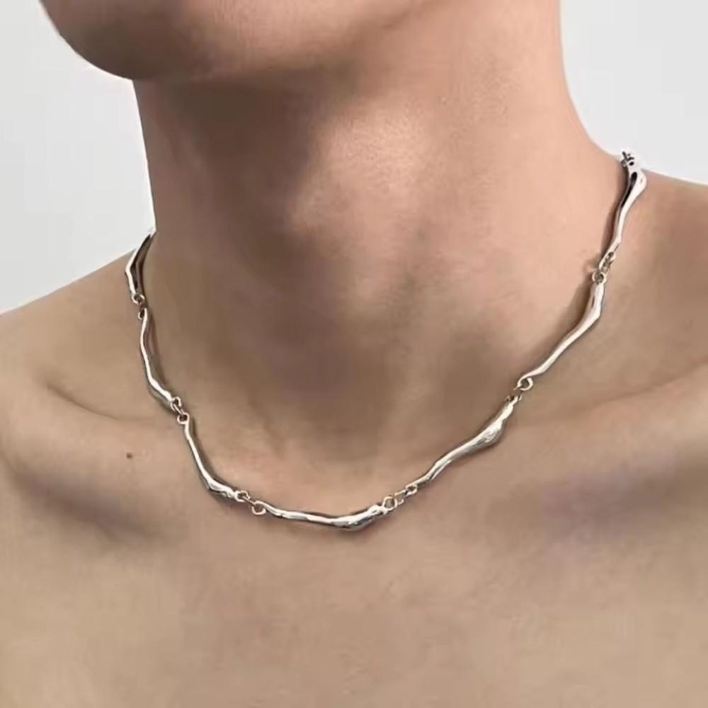 Zinc Zinc Alloy Clavicle Chain Silver Color Snake Bone Chain Creative Punk Necklace Gifts