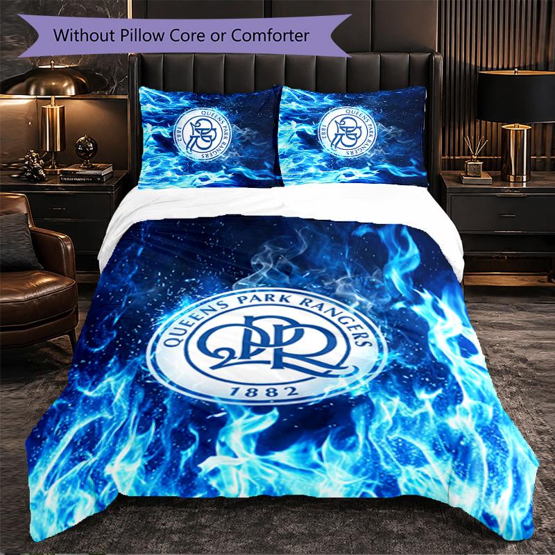 Queens Park Rangers Football Set Biancheria da Letto 3 Pezzi Morbido Copripiumino con Federe Set Decorazione Camera da Letto per la Casa