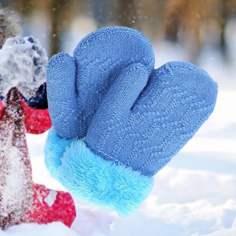 Weiche Babyhandschuhe mit Fleecefutter, atmungsaktive Plüsch-Kinderhandwärmer, verdickte warme Handschuhe für kaltes Wetter