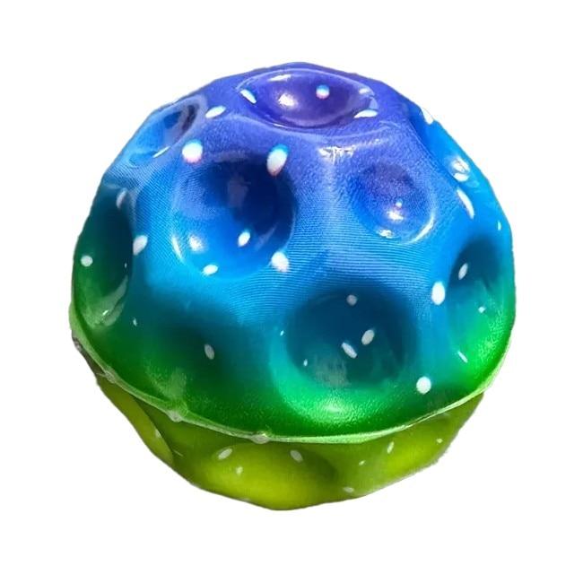 Space Moon Ball Antistress Flippy, Green, 66mm Diameter, Hyperelastic Hiperelastica Stress Relief Toy