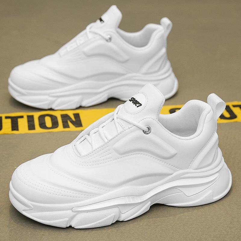 

Массивные кроссовки мужские модные повседневные из воловьей кожи с увеличенной высотой, на плоской платформе, уличные кроссовки повседневные на платформе 39