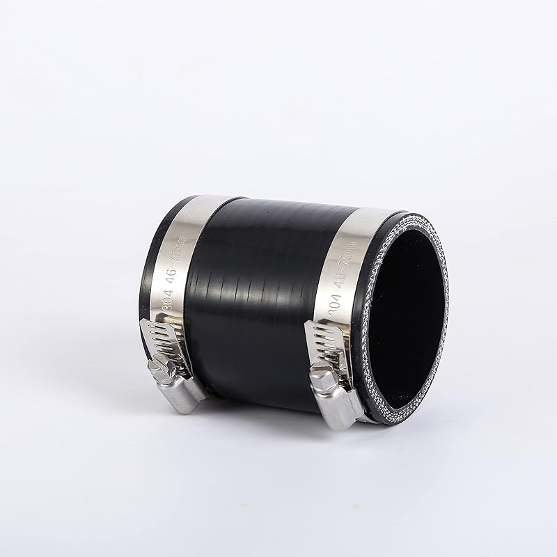 2.25In ID Straight Silicone Hose Coupler With Stainless Steel Hose Clamps, 2-1/4 In Silicone Coupler High Temp 4-Ply Reinforced 3In Length
