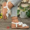Women's Summer Bohemian Flip Flops Butterfly Flower Sandals White Beach Wedge Platform Slippers Fashion Outdoor Holiday Shoes