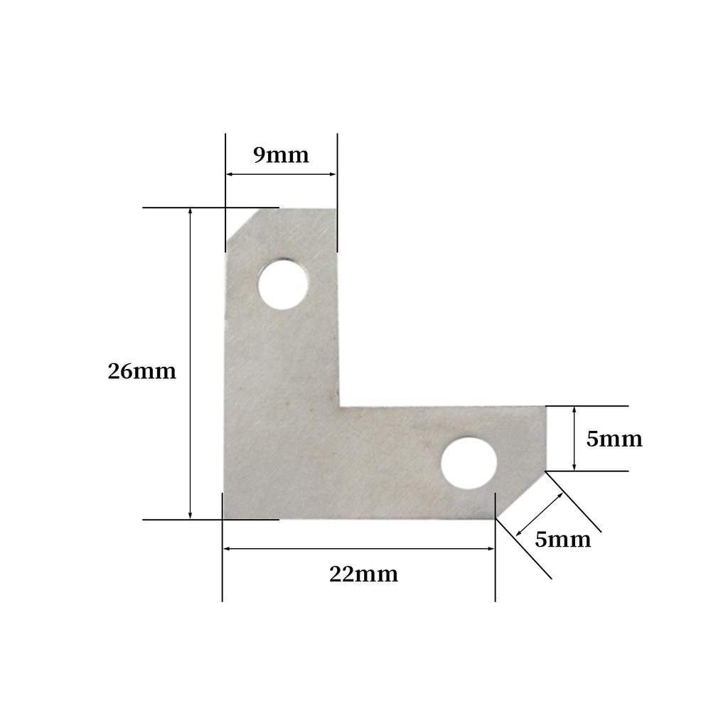 1 Set L Shaped Iron Corner Protectors 26mm/50mm Flat Fixing Mending Repair Plates Brackets for Table Jewelry Box Wooden Case