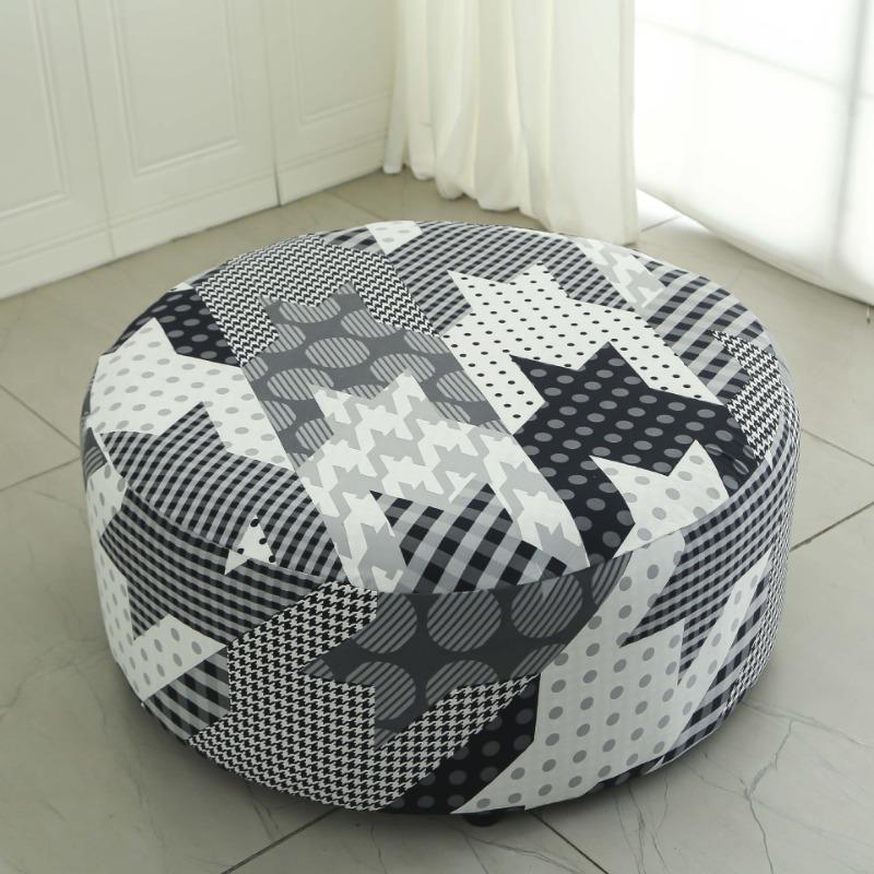 Round Stool Covers Stretch Knitting Seat Covers Living Room Chair Cover Round Footstool Ottoman Slipcover Protector