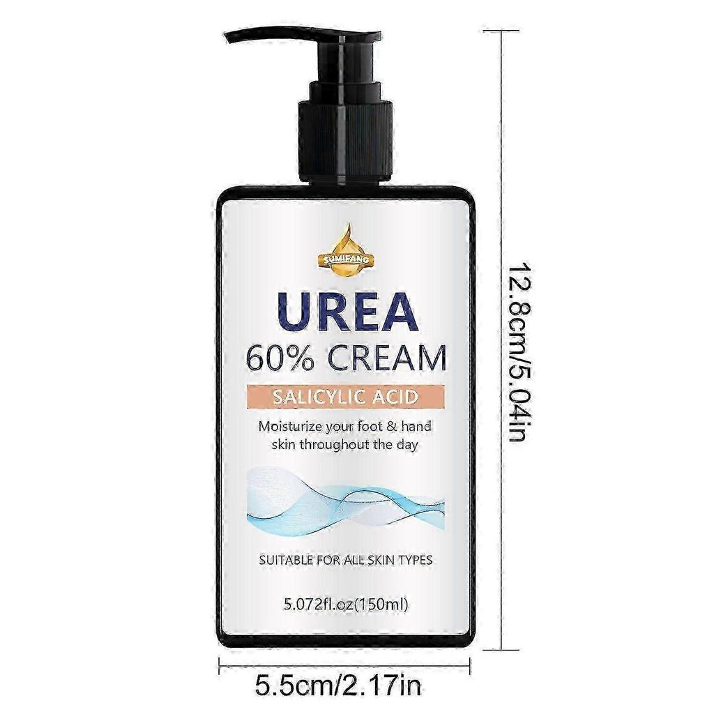 60% Urea Cream for Feet, Maximum Strength, Cracked Heel Repair & Dry Skin Softener for Hands/Knees, 1pcs