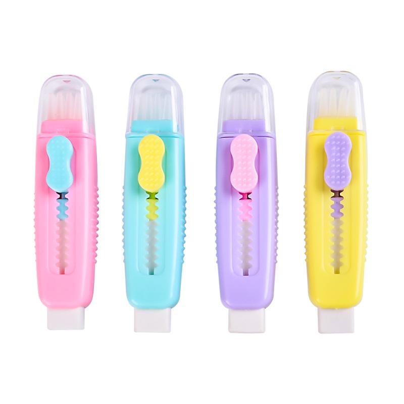 Creative Retractable Rubber Band Bristle Brush Eraser for Students
