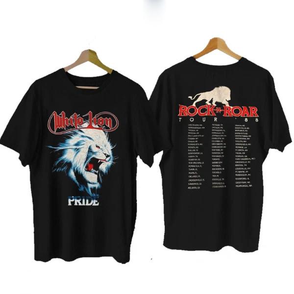 

New Popular White Lion Pride Tour Band Short Sleeve Unisex All Size Shirt Unisex T-Shirt XXL