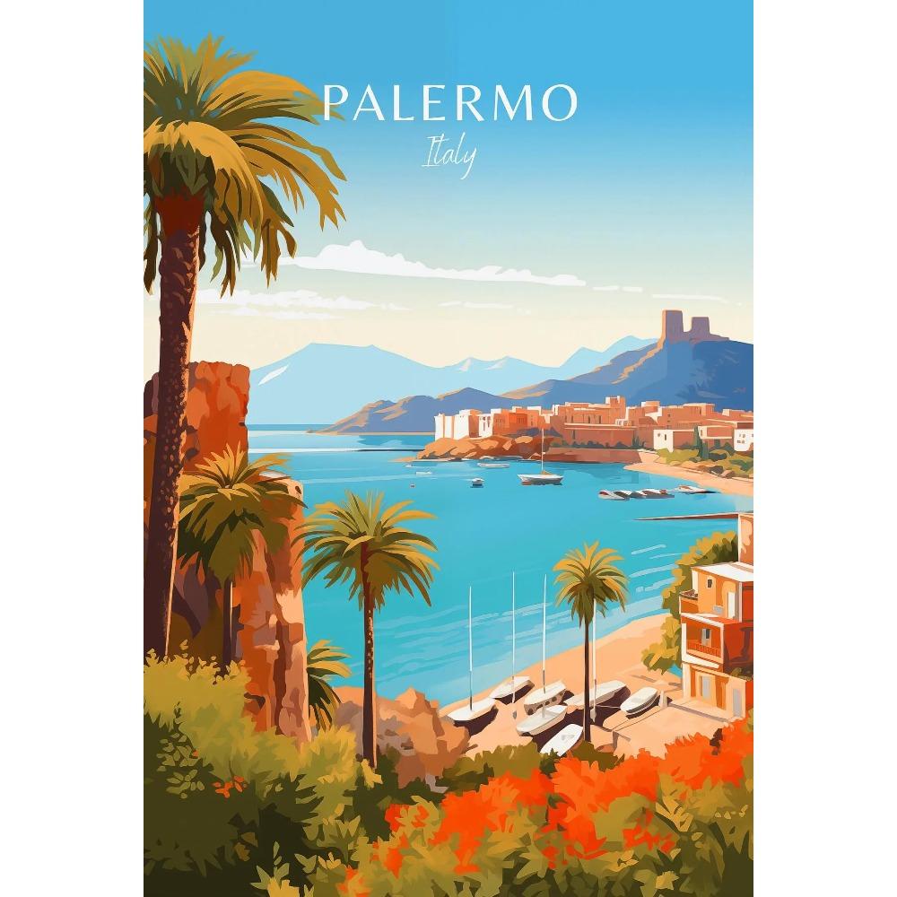 Modern Amalfi Italy Famous Travel Posters Palermo Vintage Puglia Cinque Terre Travel Prints Canvas Wall Pictures Home Room Decor