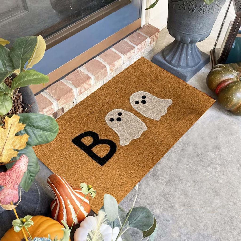 Halloween Little Ghost Carpet Decorative Door Mat Funny Horror Door Mat Nonslip Floor Rug Carpet Home Entrance Carpet