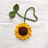 1PC Handcrafted Crochet Sunflower Charm Rustic Car Mirror Hanger Bag Pendant Accessory for Women