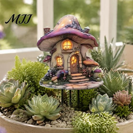 Decorative Plant Inserts Fairy Garden Stake, 2D Acrylic Cute Animal Yard Art Backyard Landscaping Supplies Tale Cottage Ornament for Patio Flower Bed