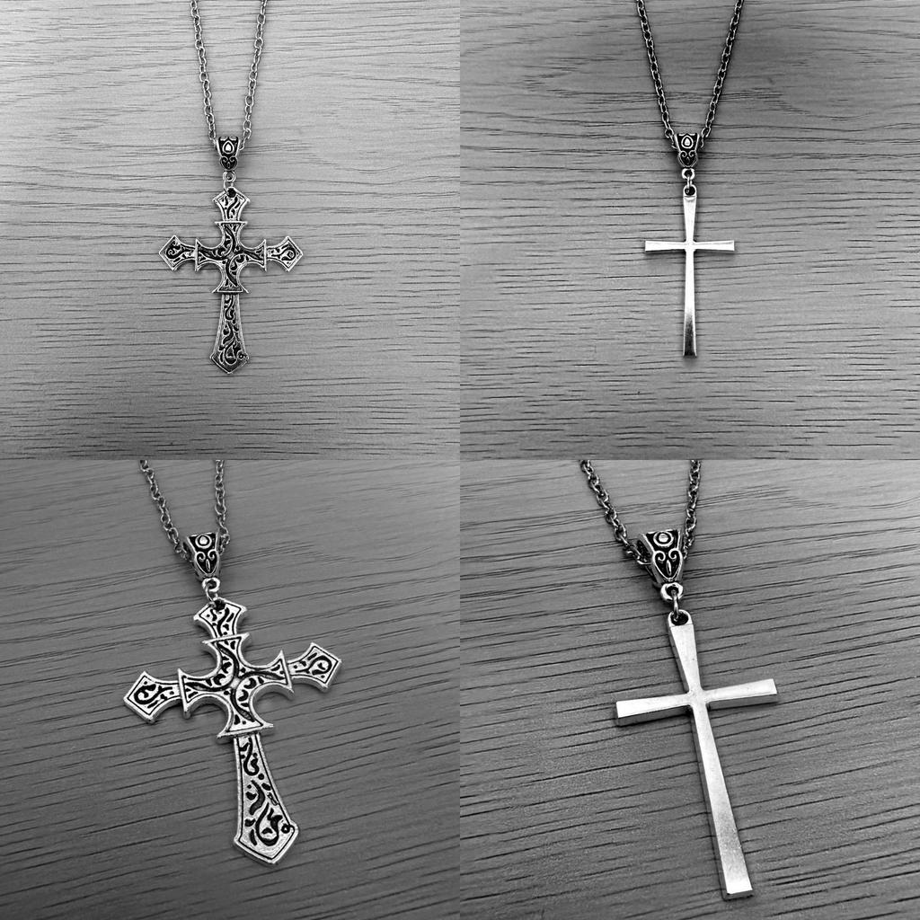 Cross Necklace For Men With Alloy Pendant And Chain Fashion Street Style For Daily Wear