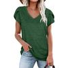 Solid-Color V-neck Short-Sleeve T-shirt Solid V-neck Short sleeve Overfit t-shirt Women