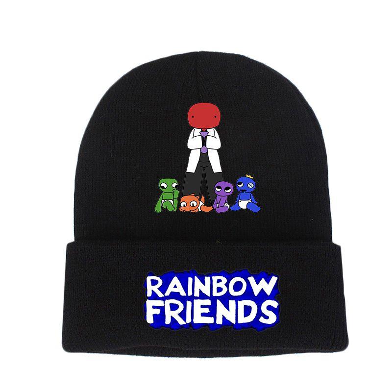 Rainbow Friends Roblox Black Knitted Cap Printed Hat Warm Men Women Gift Xmas