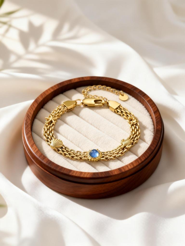 Roestvrij Staal Gaasband Kettingarmband voor Vrouwen Gaas Schakel met Zeester Schildpad Natuurlijke Blauwe Steen Armband Polsband Sieraden