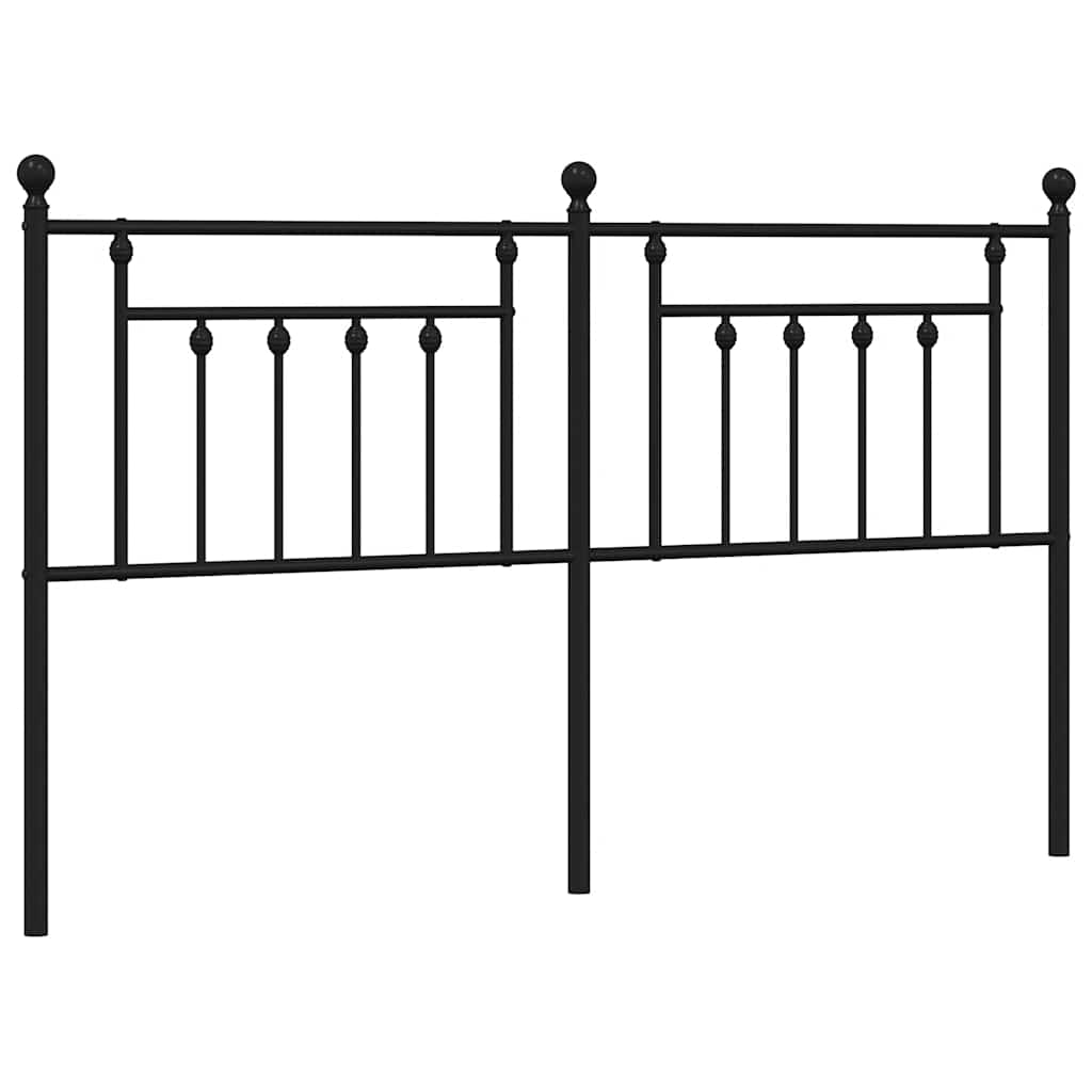 Vidaxl Metalowe Wezgłowie, Czarne, 160 Cm