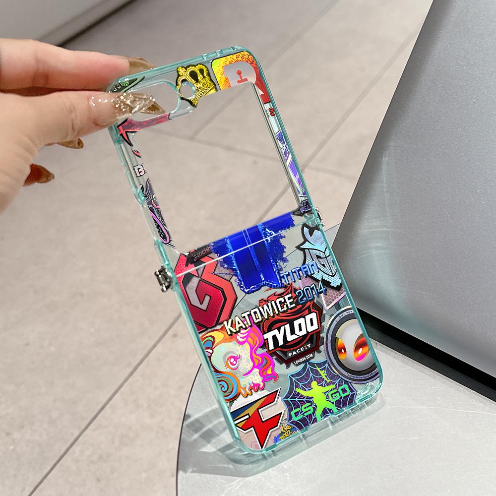 

Hot Fashion Game CS Clear GO Metal Connector Phone Case for Samsung Galaxy Z Flip3 Flip4 Flip5 Flip6 Flip7 Candy Color Soft TPU Samsung Z Flip6 5G