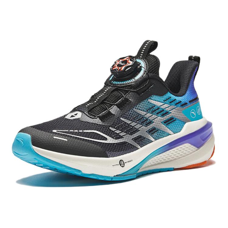 Anta Kids Victory Comfortable Casual Non-Slip Wear-Resistant Low-Top Running Shoes Kids Running Shoes Black Blue Purple 312435501-4