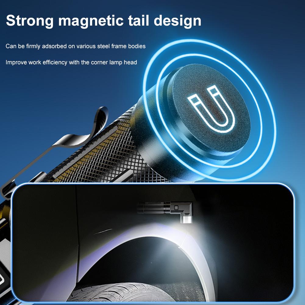 Outdoor Tactical Super Bright LED Flashlight USB Rechargeable Magnetic Work Light Camping Emergency Torch WaterproofAuto Repair