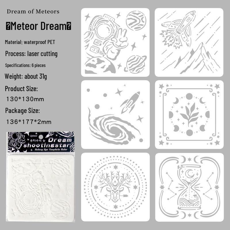 Cross-border Star River Astronaut Children s Oil Pastel Painting DIY Hand-painted Newspaper Template
