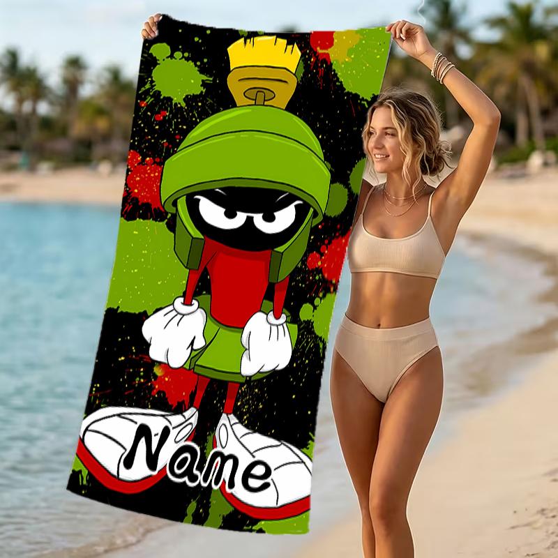 Customizable personalized beach towels Marvin the Martian themed designs.Suitable for the beach, yoga, sports;ideal as beach accessories
