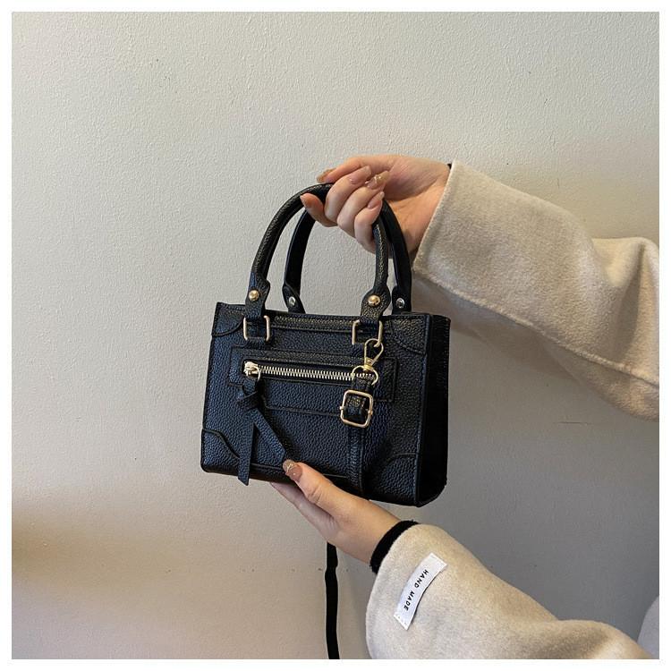 Trendy Simple Shoulder Bag Minimalist Pu Leather Handbag Chic Small Crossbody Bag чёрный