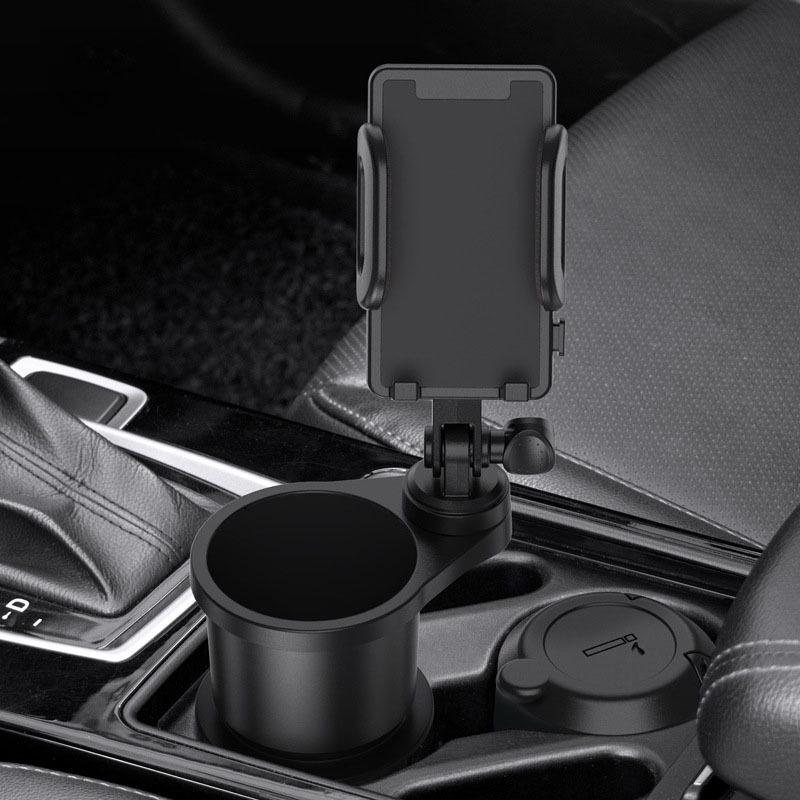 Car Cup & Phone Holder: Multifunctional Water Cup, Drink, and Storage Rack.