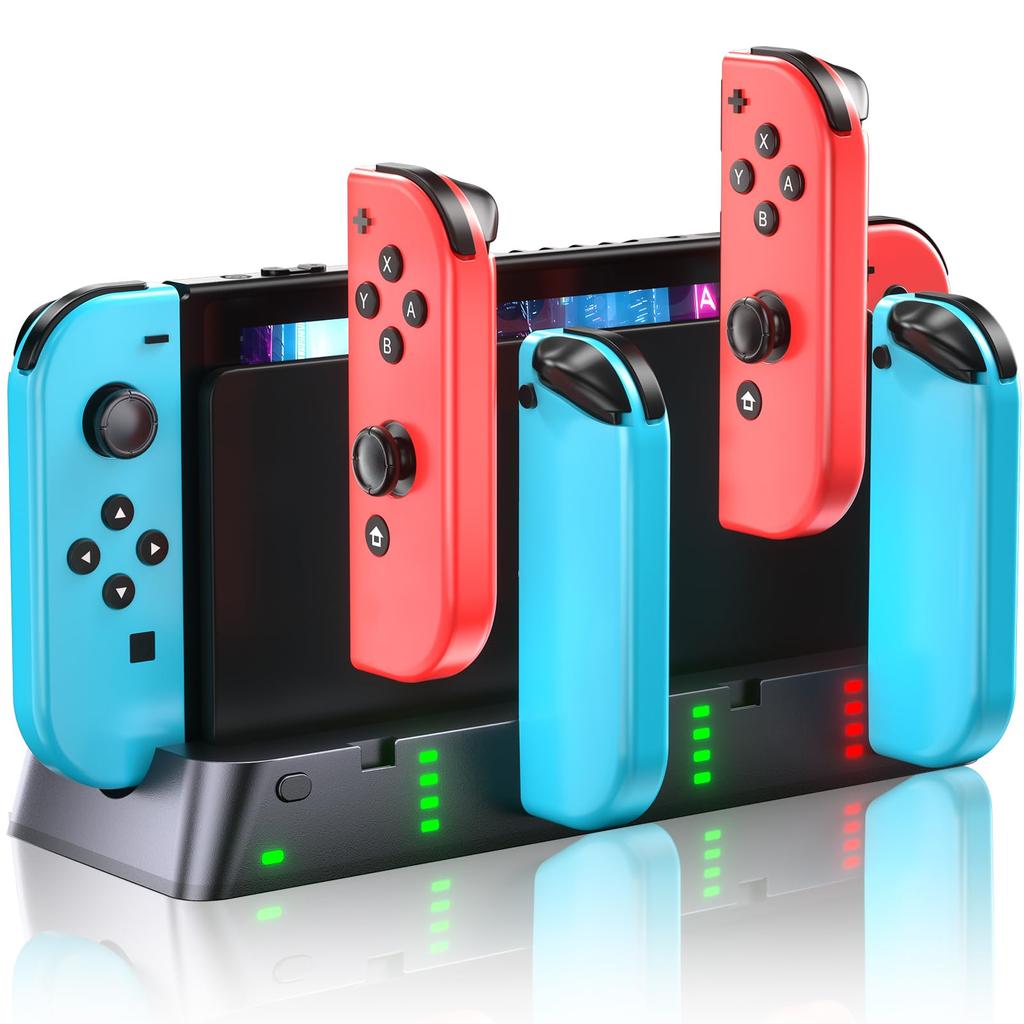 In Wenocally Switch Switch Organic EL Charging Stand Supports Simultaneous Charging of Up To 6 Switches Storage Integrated Rapid Charger with LED