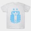 Men Black Print T-shirt Messi (Argentina Blue) No-Cut Transfer Paper Print Cotton Tshirt