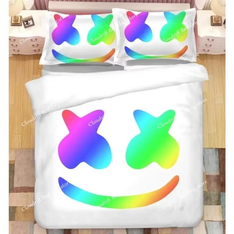 Hip Pop Music Marshmello Bedding Sets Bed Cover Comforter Duvet Cover Pillow Case Kids Adult Bedroom Decoration026