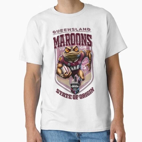 Queensland Maroons State Of Origin Cane Toad Cla Made In Usaaus Tshirt S2xl S
