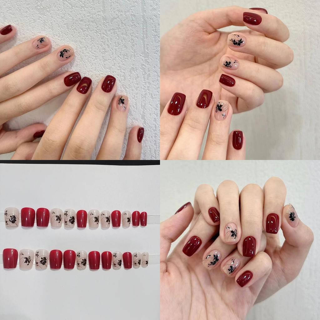 Chinese Style Ink Short Stairs Nail Stickers Factory Direct Sales