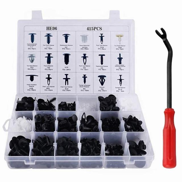 415-50 Pcs Car Bumper Retainer Clips Fender Hole Rivets Universal Door Trim Panel Fastener Clips Screw Mix Size Auto Tool