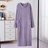 Coral Velvet Women's Nightgown Autumn and Winter Long Sleeve Double Pocket Flannel Nightgowns Women Loose Solid Sleepwear