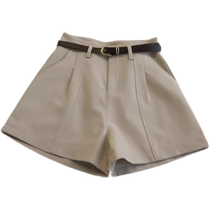 Women's High-Waist A-Line Wide-Leg Retro Shorts - Spring 2025 Korean & Hong Kong Style