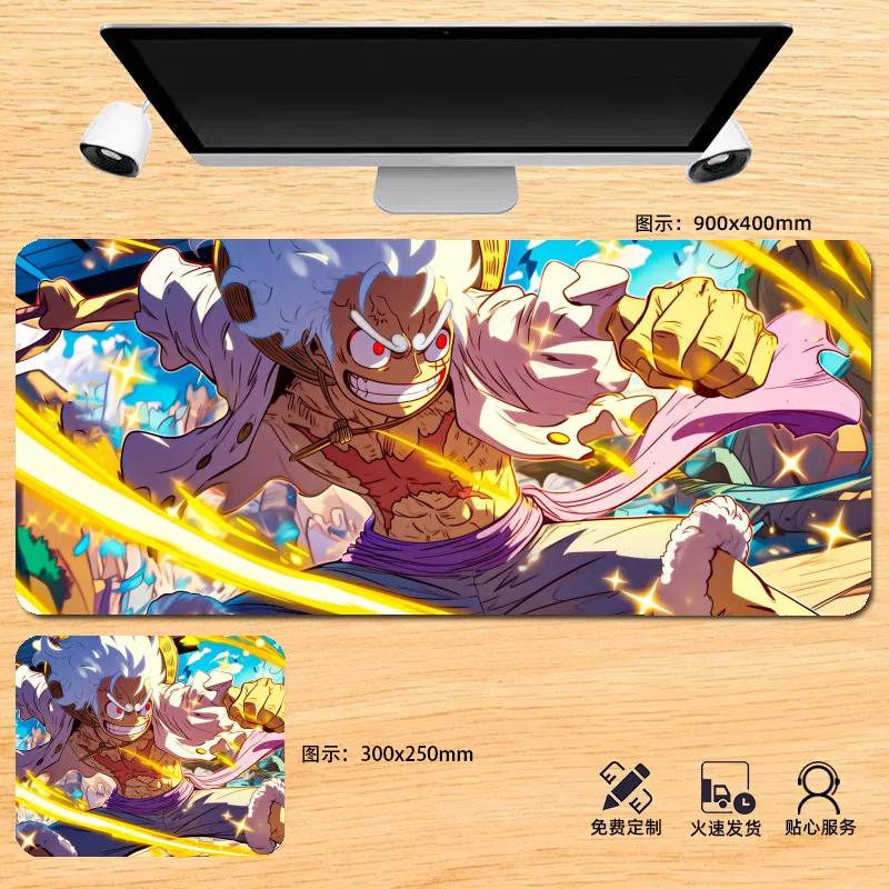 Japanese Anime ONE PIECE Leather Mouse Pad Oversized Boys Animation E-sports Game Keyboard Pad Monkey D. Luffy Computer Desk Pad Non-slip Mouse Pad
