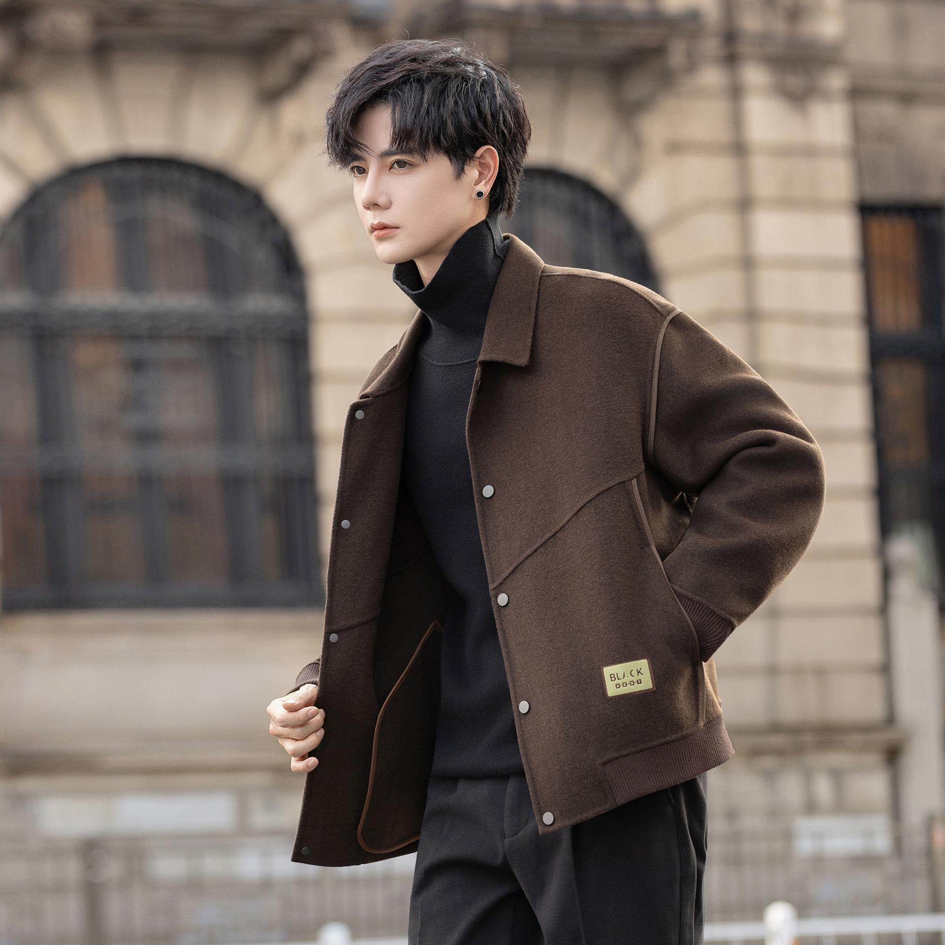 Мужская высококачественная двусторонняя плюшевая шерстяная куртка - Короткое пальто Осень/Зима 2025 L