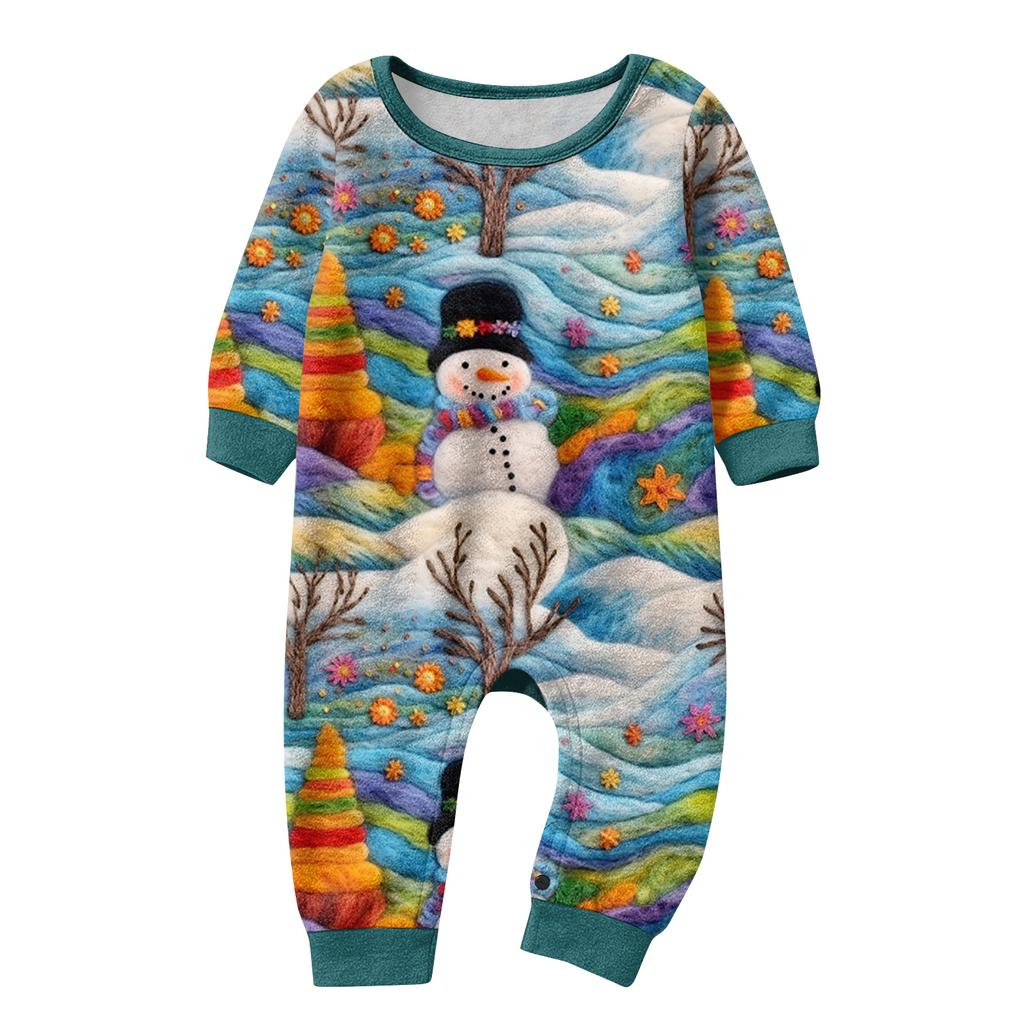 Matching Family Christmas Print Flannel Homewear Set Long-Sleeve Top And Pants