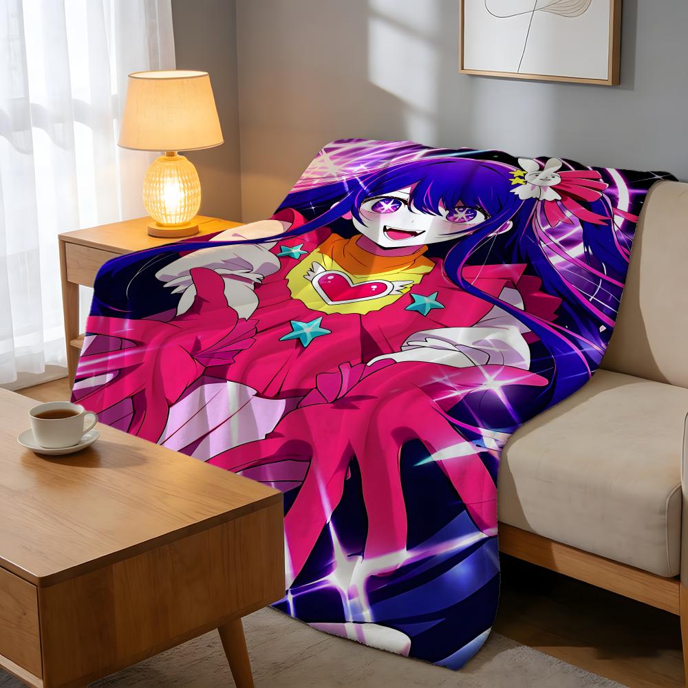 Throw High-Density Short Plush Blanket For Sofa Nap Air-Conditioned Room Soft Skin-Friendly Anime Oshi No Ko Hoshino Ai