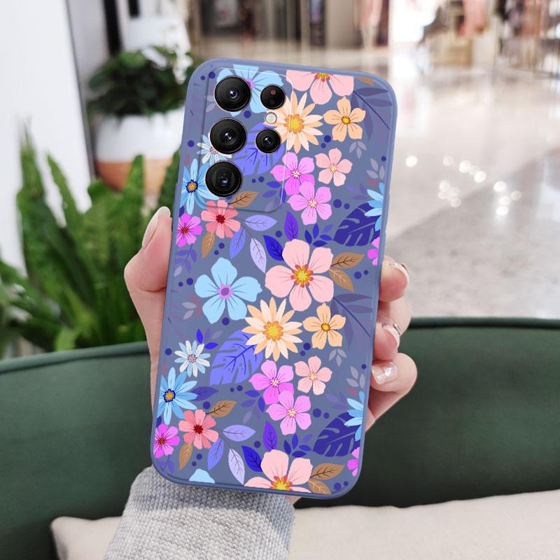 Showy Flowers Phone Case For Samsung Galaxy S25 S24 S23 S22 S21 S20 Ultra Plus FE Note 20 ultra 10 9 Plus Cover
