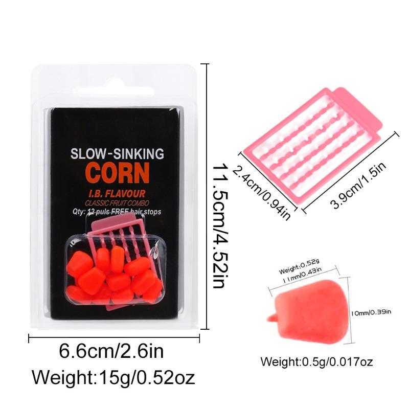Euro Carp Fishing Corn Lure 8pcs 12pcs Imitation Corn Slow Sinking Fishing Bait with Stopper