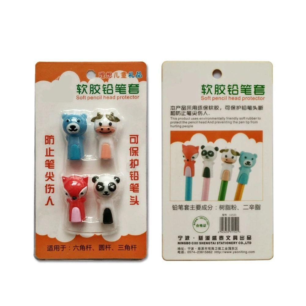 Writing Tool Cartoon Cow Gel Pen Top Protector Pencil Cap Pencil Top Extender Pencil Protection